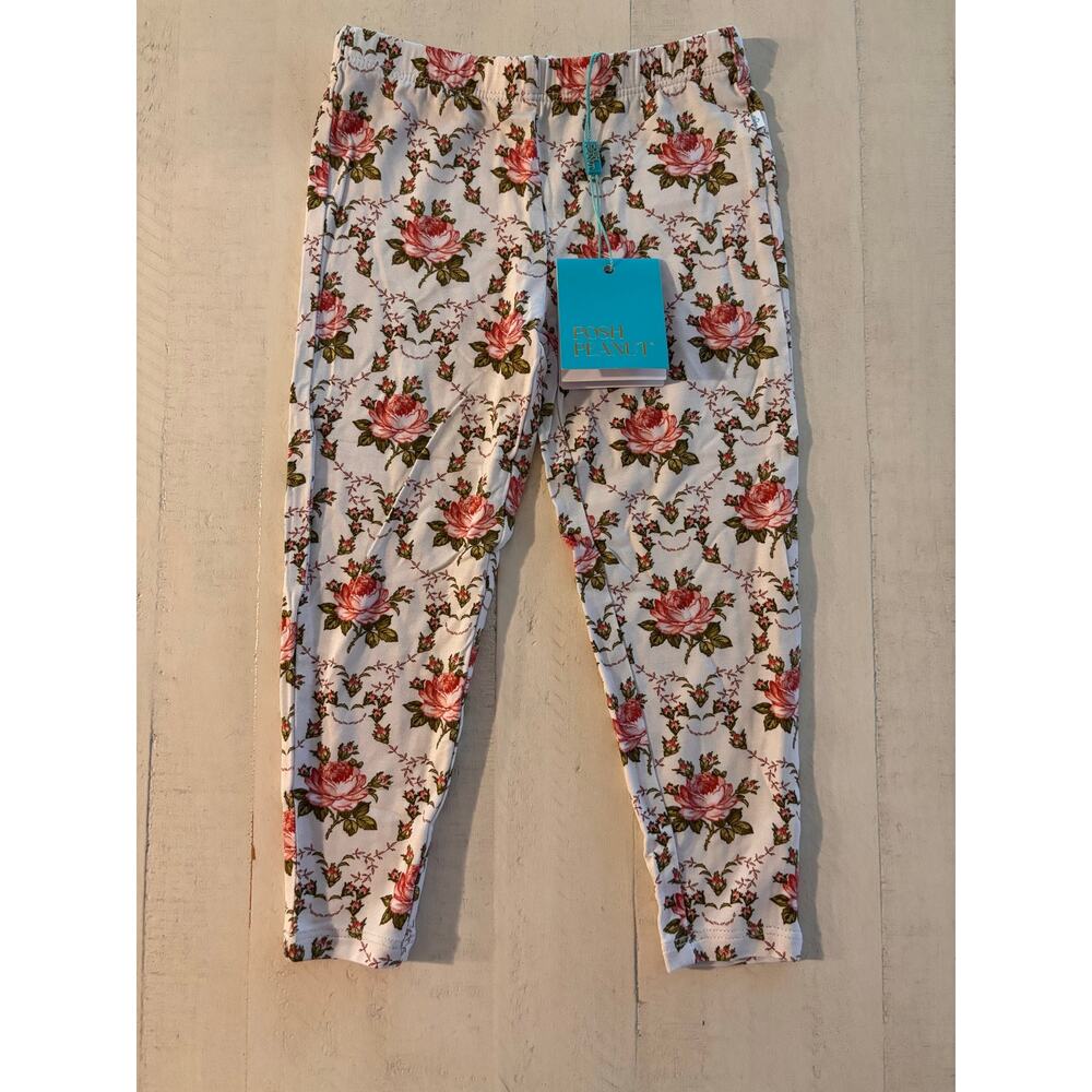 Posh Peanut Floral Roses and Vines Leggings NWT Size 2T Cottage Garden Boho